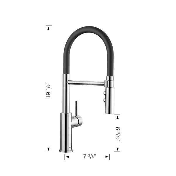 BLANCO Catris Semi-Pro Kitchen Faucet - Pull-Down - 1.5 GPM - Chrome