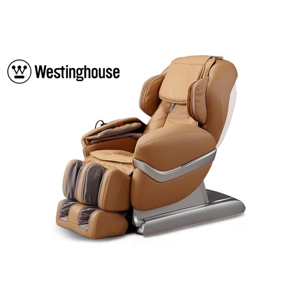 Westinghouse WES41-700S Massage Recliner - Faux Leather - Caramel/Beige