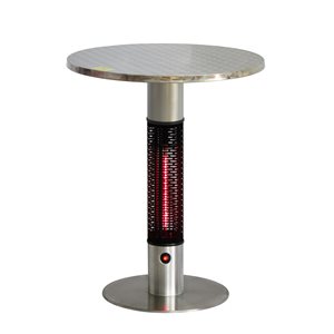Infrared Bistro Table Electric Patio Heater - 5,100 BTU - 23.65-in - Stainless Steel