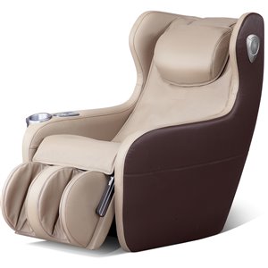 iComfort IC2000 Massage Recliner - Faux Leather - Beige/Brown