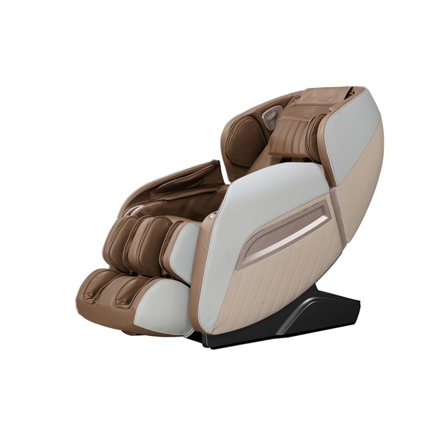 iComfort IC7500 Massage Recliner - Faux Leather - Brown/Beige IC7500-BROWN