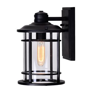 CWI Lighting Belmont 1 Light Outdoor Wall Lantern Sconce - Black finish - 8-in x 11-in x 7-in