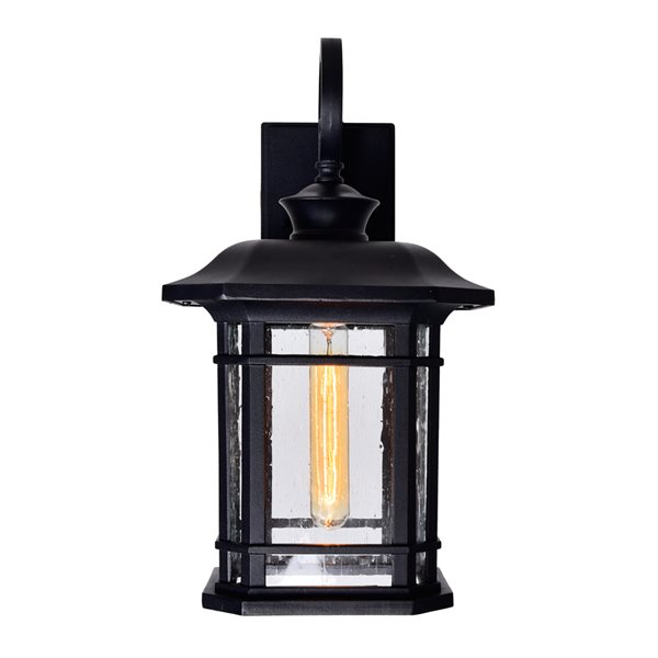 CWI Lighting Blackburn 1 Light Outdoor Wall Lantern Sconce - Black finish - 10-in x 9-in x 17-in