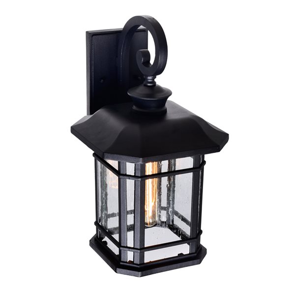 CWI Lighting Blackburn 1 Light Outdoor Wall Lantern Sconce - Black finish - 10-in x 9-in x 17-in