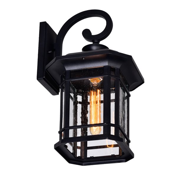 CWI Lighting Blackburn 1 Light Outdoor Wall Lantern Sconce - Black finish - 10-in x 9-in x 17-in