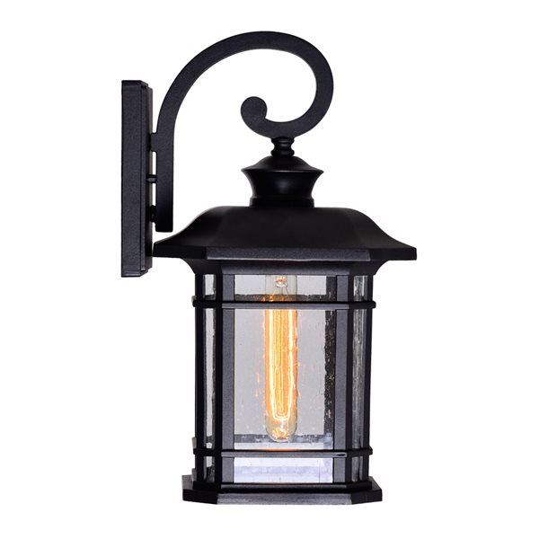 CWI Lighting Blackburn 1 Light Outdoor Wall Lantern Sconce - Black finish - 10-in x 9-in x 17-in