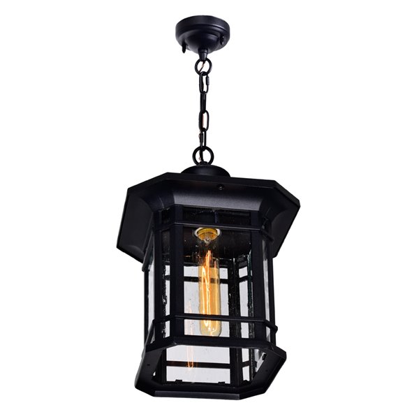 CWI Lighting Blackburn 1 Light Outdoor Ceiling Light with Black finish