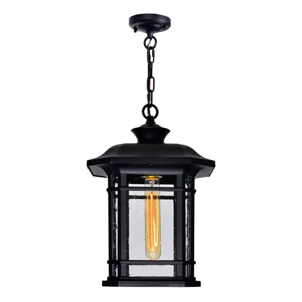 CWI Lighting Blackburn 1 Light Outdoor Ceiling Light with Black finish