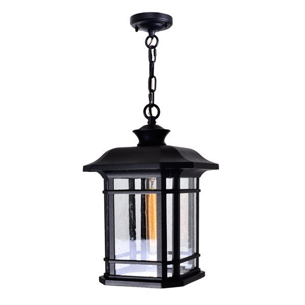 CWI Lighting Blackburn 1 Light Outdoor Ceiling Light with Black finish