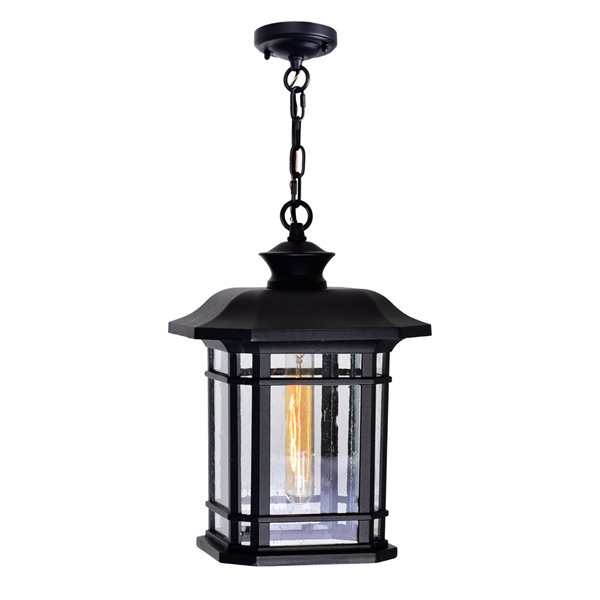 CWI Lighting Blackburn 1 Light Outdoor Ceiling Light with Black finish