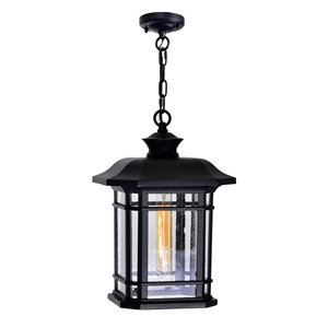 CWI Lighting Blackburn 1 Light Outdoor Ceiling Light with Black finish