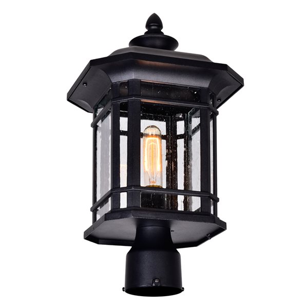 CWI Lighting Blackburn 1 Light Outdoor Post Mount Light with Black finish - 9-in x 18-in
