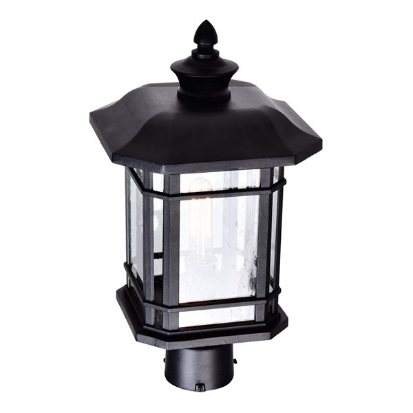 CWI Lighting Blackburn 1 Light Outdoor Post Mount Light with Black finish - 9-in x 18-in