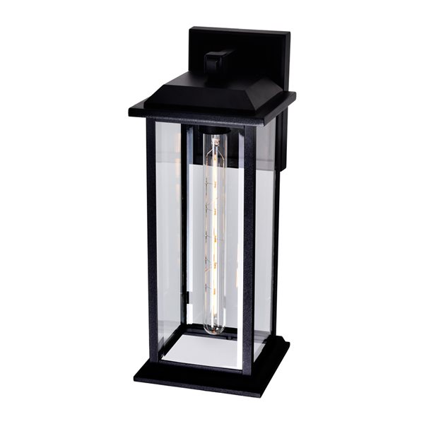 CWI Lighting Blackbridge 1 Light Outdoor Wall Lantern Sconce - Black Finish - 8-in x 7-in x 16-in