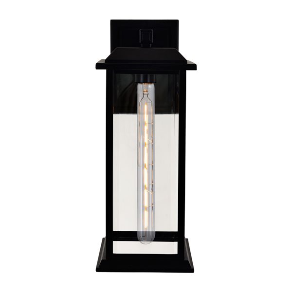 CWI Lighting Blackbridge 1 Light Outdoor Wall Lantern Sconce - Black Finish - 8-in x 7-in x 16-in