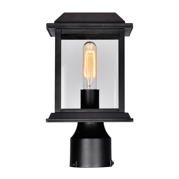 CWI Lighting Blackbridge Outdoor Post Mount Light 1 Light with Black finish - 6-in x 12-in