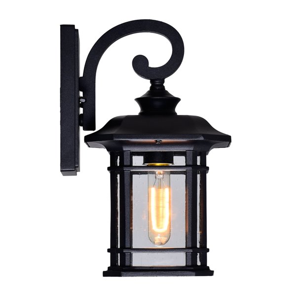 CWI Lighting Blackburn Outdoor Wall Lantern Sconce - 1 Light - Black Finish - 8-in x 7-in x 13-in