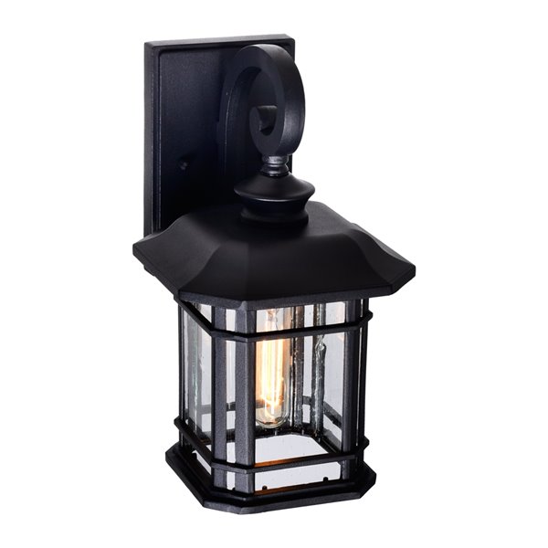 CWI Lighting Blackburn Outdoor Wall Lantern Sconce - 1 Light - Black Finish - 8-in x 7-in x 13-in