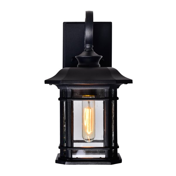 CWI Lighting Blackburn Outdoor Wall Lantern Sconce - 1 Light - Black Finish - 8-in x 7-in x 13-in