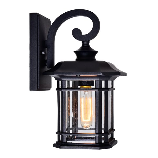 CWI Lighting Blackburn Outdoor Wall Lantern Sconce - 1 Light - Black Finish - 8-in x 7-in x 13-in