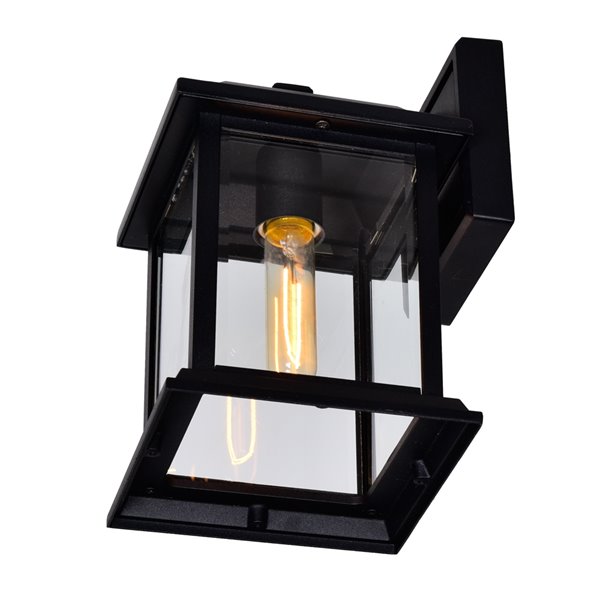 CWI Lighting Blackbridge 1 Light Outdoor Wall Lantern Sconce - Black Finish - 8-in x 7-in x 10-in