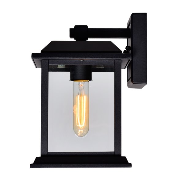 CWI Lighting Blackbridge 1 Light Outdoor Wall Lantern Sconce - Black Finish - 8-in x 7-in x 10-in