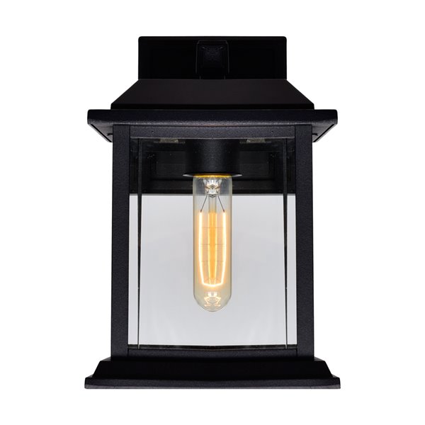 CWI Lighting Blackbridge 1 Light Outdoor Wall Lantern Sconce - Black Finish - 8-in x 7-in x 10-in