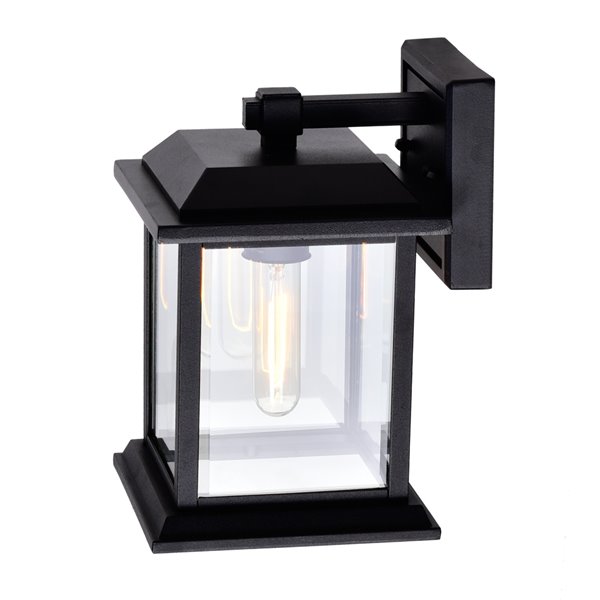 CWI Lighting Blackbridge 1 Light Outdoor Wall Lantern Sconce - Black Finish - 8-in x 7-in x 10-in