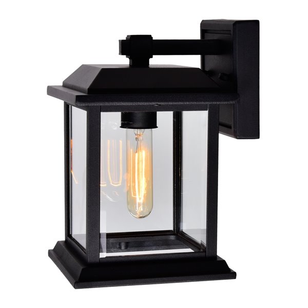 CWI Lighting Blackbridge 1 Light Outdoor Wall Lantern Sconce - Black Finish - 8-in x 7-in x 10-in