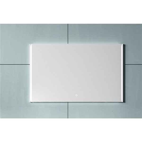 Miroir mural DEL sans cadre pour salle de bain de la collection Isla de GEF, 48 po