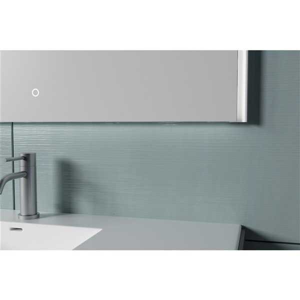 Miroir mural DEL sans cadre pour salle de bain de la collection Isla de GEF, 60 po