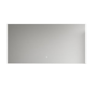 Miroir mural DEL sans cadre pour salle de bain de la collection Isla de GEF, 60 po