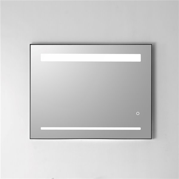 Miroir mural DEL sans cadre pour salle de bain de la collection Sage de GEF, 36 po