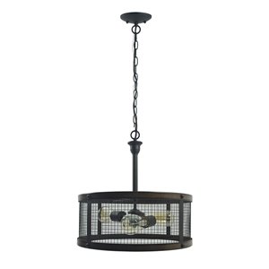 Westinghouse Lighting Canada 3 Light Pendant Dual Mount - Oil Rubbed Bronze with Barnwood Accents