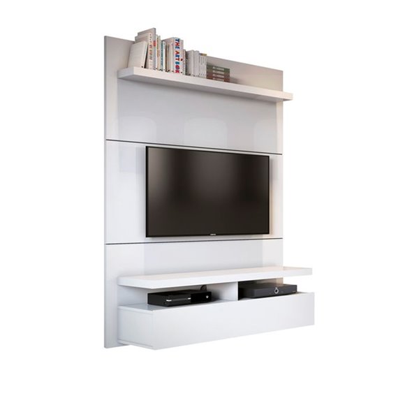 Manhattan comfort city 62.99 modern floating entertainment deals center with media shelves in white gloss