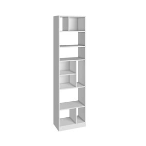 Manhattan Comfort Valenca Bookcase 4.0 with 10 Shelves - 18.7-in x 70.87-in - White