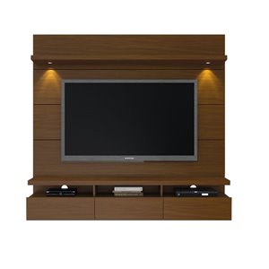 Manhattan Comfort Cabrini 1.8 Floating Theater Entertainment Centre - 71.25-in x 67.24-in - Nut Brown