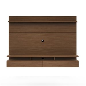 Manhattan Comfort City 2.2 Floating Wall Theater Entertainment Centre - 86.5-in x 63.42-in - Nut Brown