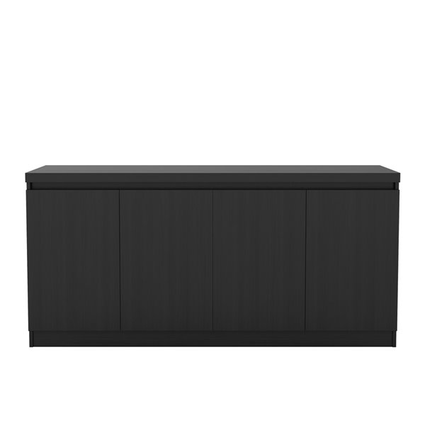 Manhattan Comfort Viennese 6-Shelf Buffet Cabinet - 62.99-in x 28.14-in - Matte Black