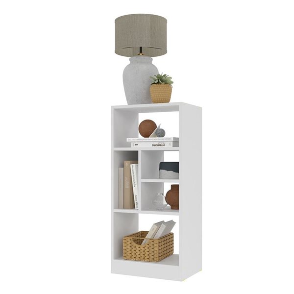 Manhattan Comfort Valenca Bookcase 2.0 with 5 Shelves - 16.14-in x 35.43-in - White