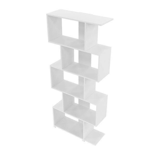 Manhattan Comfort Petrolina Z-Shelf with 5 Shelves - 30.91-in x 72.44-in - White