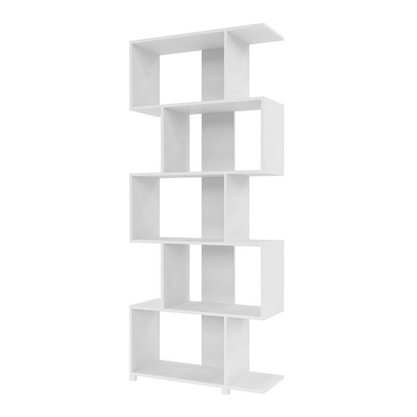 Manhattan Comfort Petrolina Z-Shelf with 5 Shelves - 30.91-in x 72.44-in - White