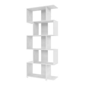 Manhattan Comfort Petrolina Z-Shelf with 5 Shelves - 30.91-in x 72.44-in - White