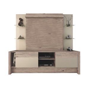 Manhattan Comfort Morning Side Theater Entertainment Centre - 74.2-in x 70.8-in - Nature/Nude