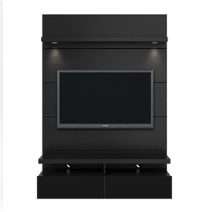 Manhattan Comfort Cabrini 1.2 Floating Theater Entertainment Centre - 47.24-in x 67.24-in - Matte/Gloss Black