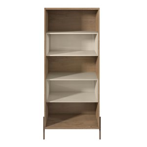 Manhattan Comfort Joy 5-Shelf Bookcase - 30.71-in x 70.28-in - Off White/Wood