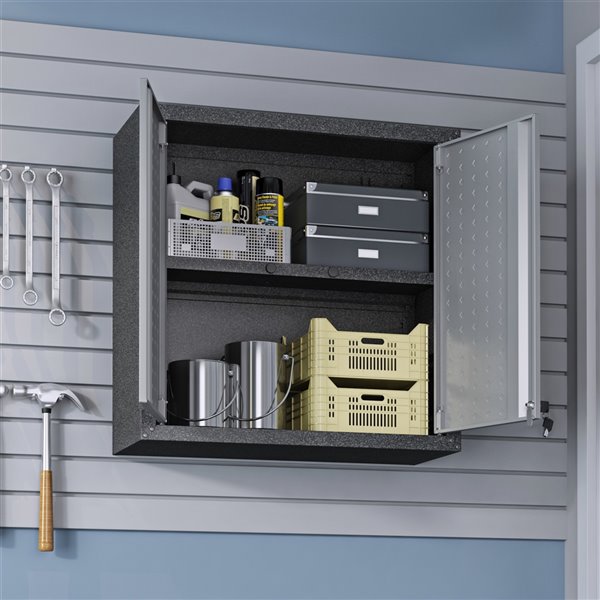 Manhattan Comfort Fortress Floating Garage Cabinet - 30-in x 30.3-in - Grey
