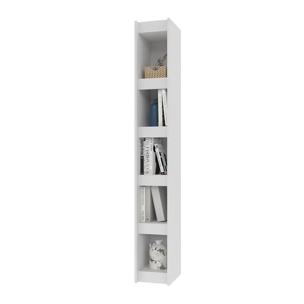 Manhattan Comfort Parana Bookcase 1.0 with 5 Shelves - 9.84-in x 71.65-in - White