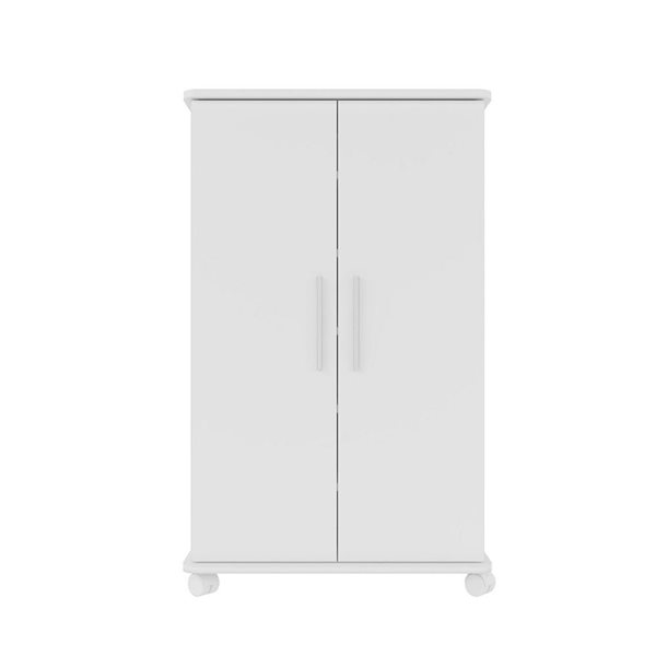 Manhattan Comfort Catalonia Mobile Shoe Closet 2.0 with 6 Shelves - 23.62-in x 38.97-in - White