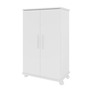 Manhattan Comfort Catalonia Mobile Shoe Closet 2.0 with 6 Shelves - 23.62-in x 38.97-in - White